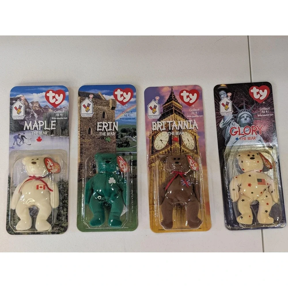 TY Beanie Babies Maple Erin Britannia Glory McDonald's House Charity Bears Set - Picture 1 of 6